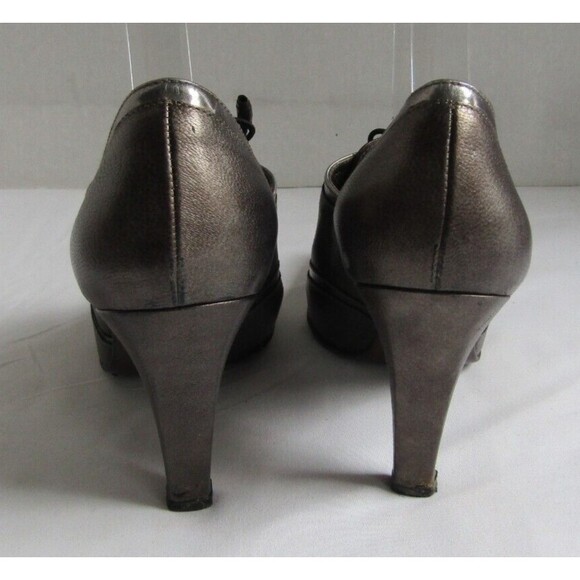 Stuart Weitzman Womens Metalic Brown Lace Up Booties Heels Retail $285 Size 6 - Picture 5 of 9